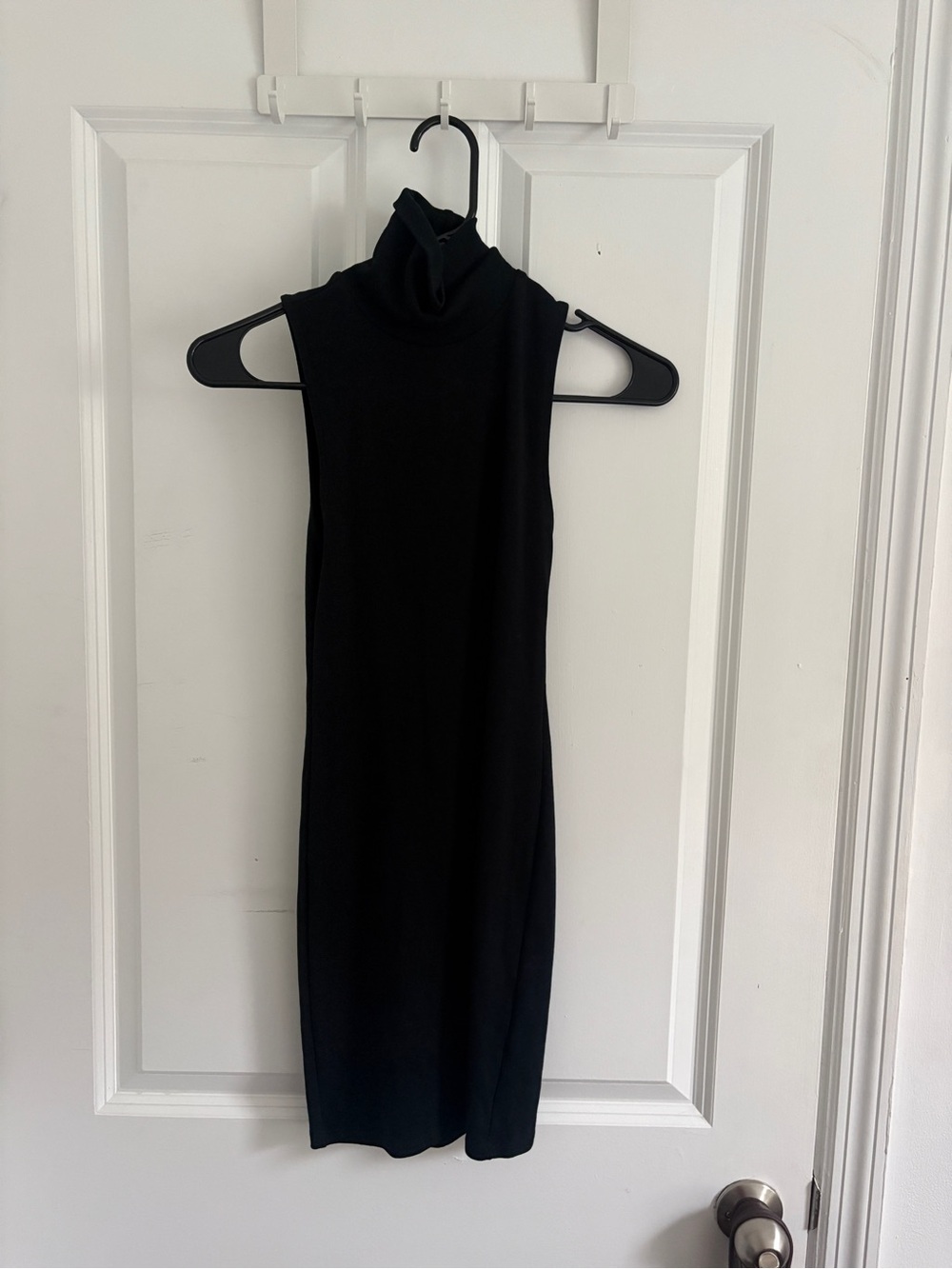 Zara Black Sleeveless Midi Turtleneck Dress